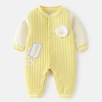 2023 Весна-осень Одежда для маленьких Девочек от 0 до 3 месяцев, Милый хлопковый комбинезон с длинными рукавами для маленьких Мальчиков, Комбинезон для новорожденных BC2284-1