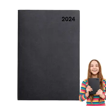 Блокнот для планировщика мероприятий, список дел, блокнот из искусственной кожи на 2024 год, ежедневник для рабочего графика, бизнес-портативный блокнот для