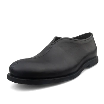 Классика нового стиля, Черная мужская обувь, высококачественные лоферы, мужская обувь из натуральной кожи, Дышащая повседневная обувь без застежки