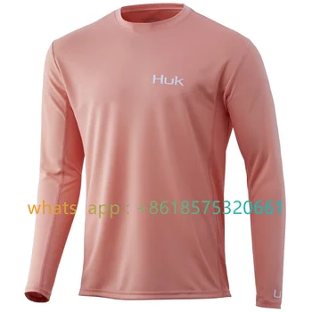 Мужская рубашка Huk Pursuit с вентилируемым длинным рукавом 30 Upf для рыбалки, защитная рубашка, Быстросохнущий Дышащий спортивный топ, дышащий на солнце, 2023 г.