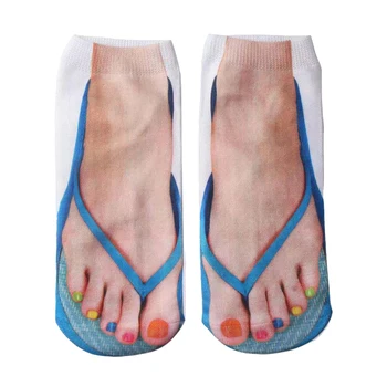 Носки с 3D рисунком для маникюра, эластичные и эластичные Забавные 3D шлепанцы, носки с рисунком свинины