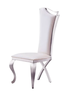 Обеденный стул с уникальной дизайнерской спинкой из кожзаменителя и ножками из нержавеющей стали, комплект из 2 предметов
