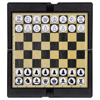 Складная доска для карманных шахмат B36F Интерактивные путешествия Портативные развлечения Магнитные шахматы Игра в помещении и на открытом воздухе Легко носить с собой